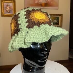 Granny Square Sun Hat handmade Boho